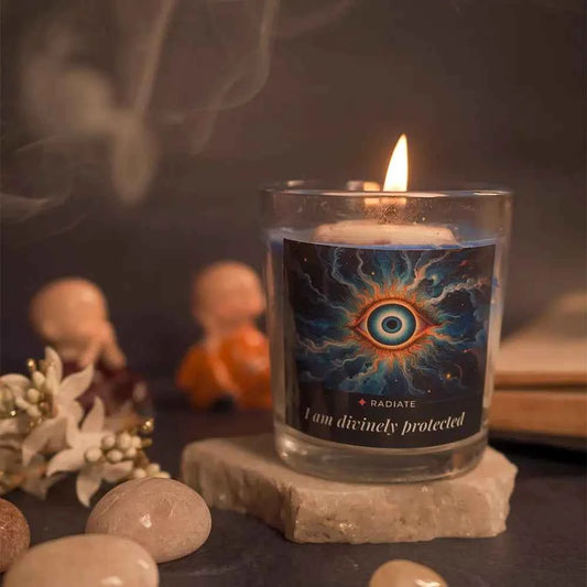 Evil Eye Protection Candle - Jasmine, Sandalwood & Loban scented candle