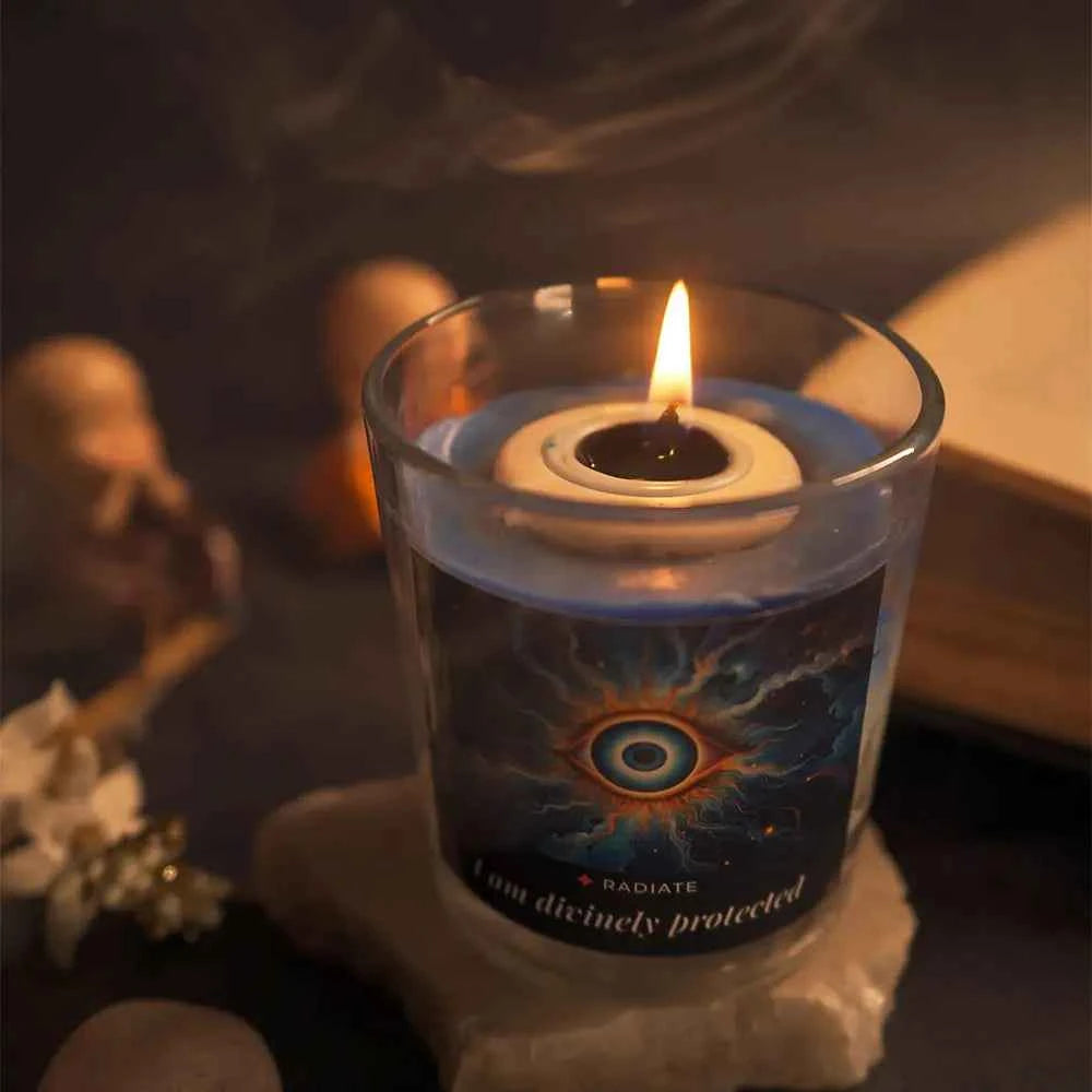 Evil Eye Protection Candle - Jasmine, Sandalwood & Loban scented candle