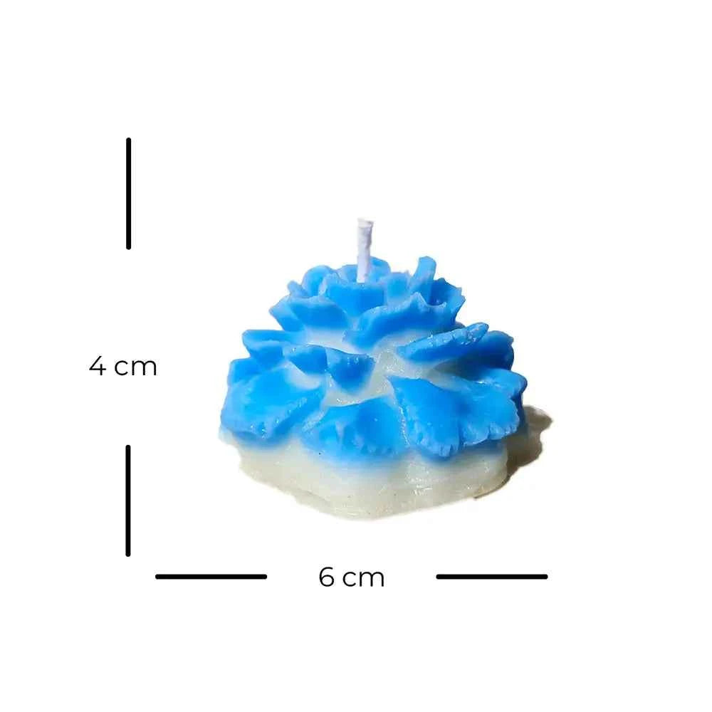 Pack of 4 Peony Rose Flower scented pillar candles I Multicolor