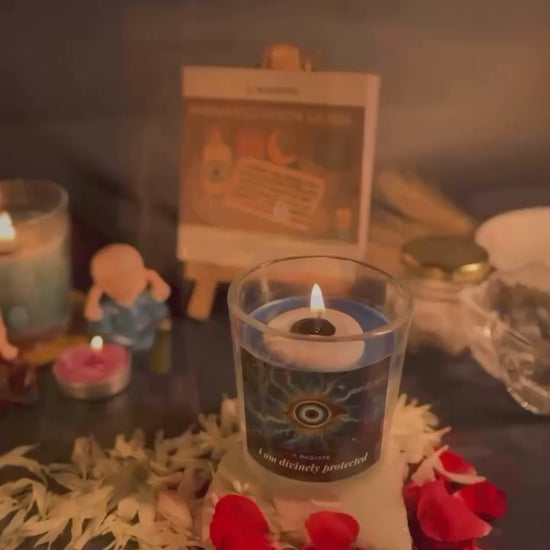 Evil eye candle usage product video by Radiate