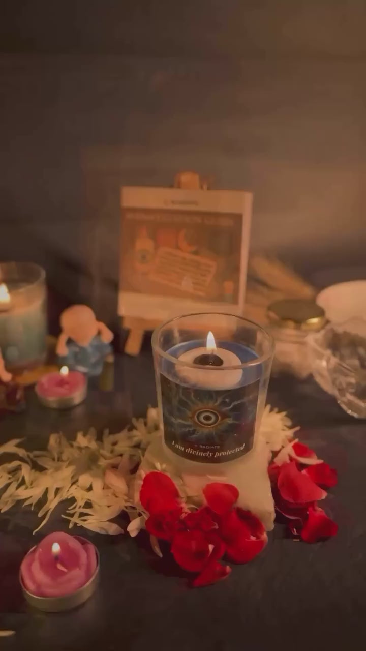 Evil eye candle usage product video by Radiate