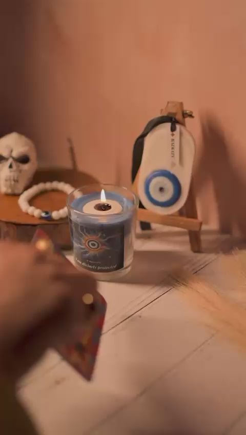 Evil eye protection combo with evil eye scented candle, evil eye  wax sachet and evil eye protection bracelet product video
