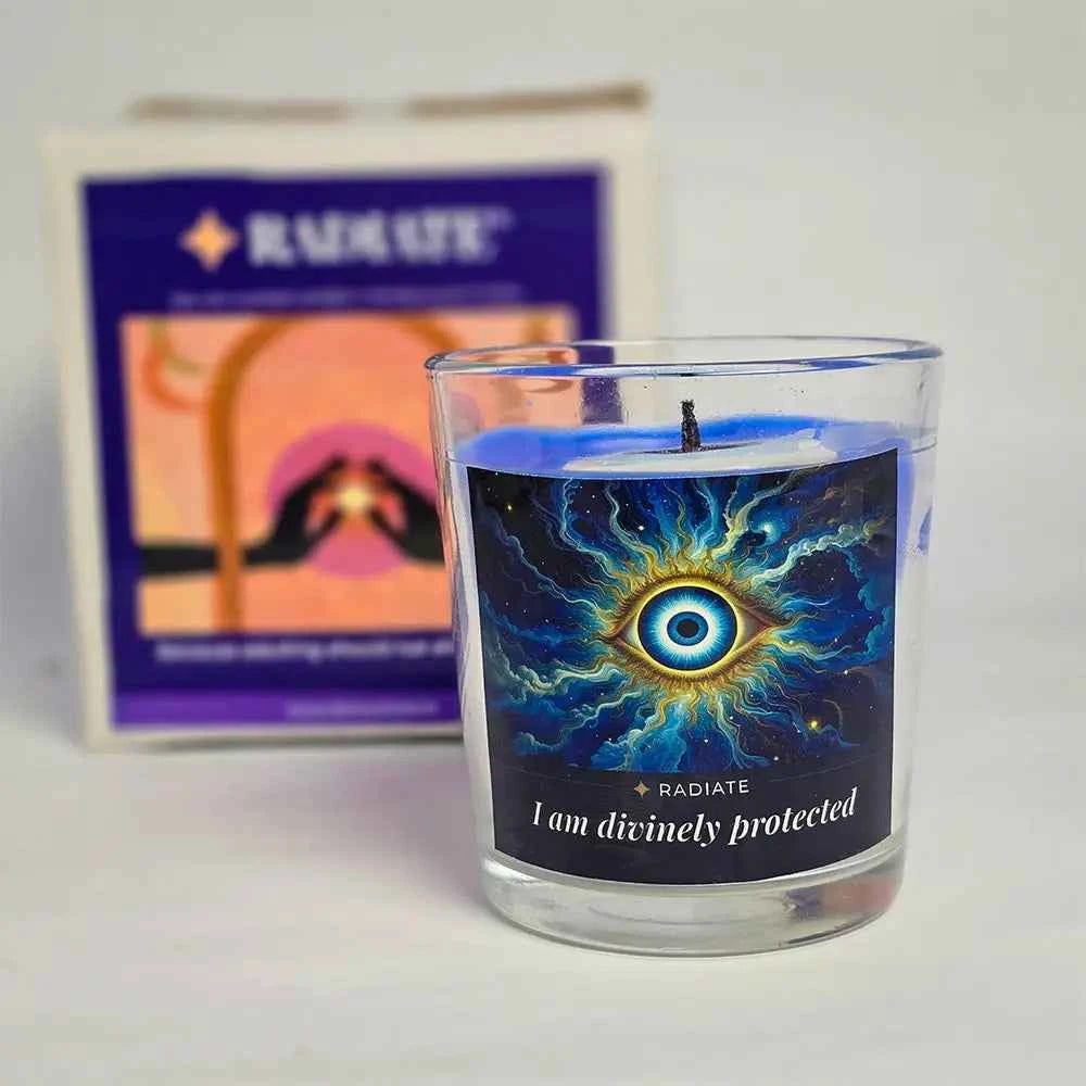 Evil Eye Protection Candle - Jasmine, Sandalwood & Loban scented candle