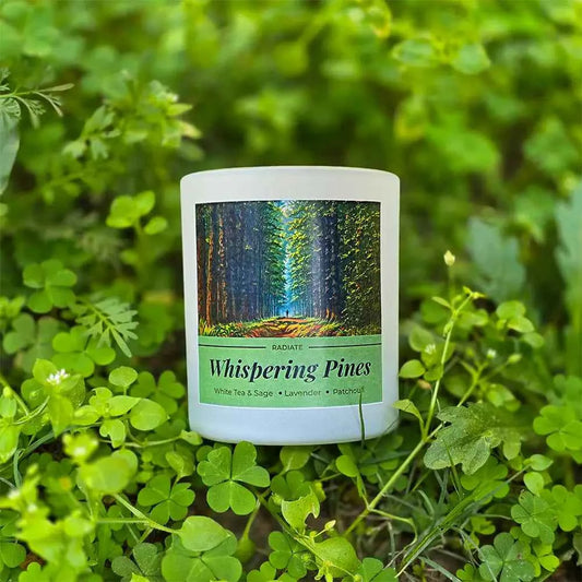 Whispering Pines- White Tea, Sage & Patchouli Soy Wax Scented Candle